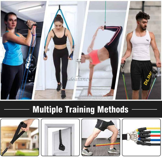 11 Pcs Fitness Power Resistance Bands Set