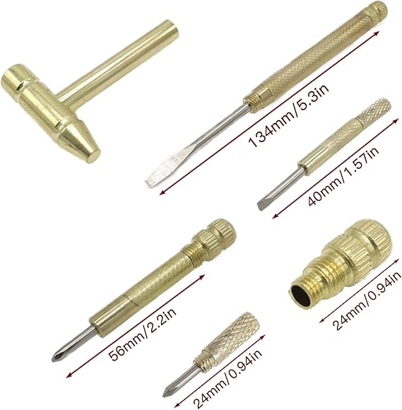 5 in 1 Micro Mini Multifunction Multi Brass Hammer 3 kinds Screwdriver Bits Tool