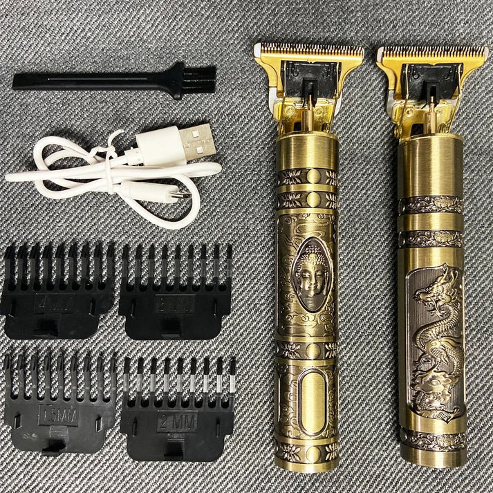 VINTAGE T9 Metal Rechargeable Electric Trimmer + Mini Shaver Free