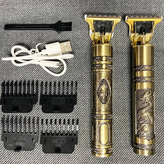 VINTAGE T9 Metal Rechargeable Electric Trimmer + Mini Shaver Free