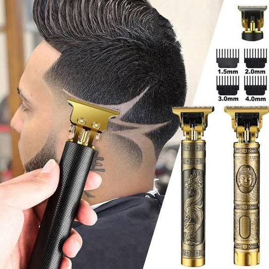 VINTAGE T9 Metal Rechargeable Electric Trimmer + Mini Shaver Free