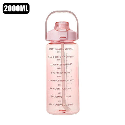 2 Liter Water Bottle with Straw Female Jug Girls Portable Travel bottles Fitness