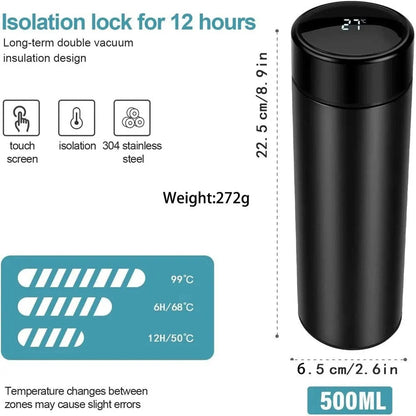 Smart LED Temperature Stainless Steel bottle/Thermos for Hot and Cool Water 500ML