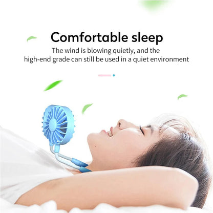 Portable Hanging Neck Fan USB recharging