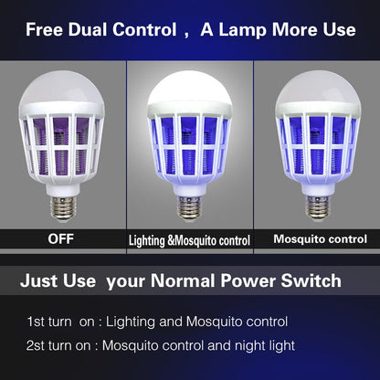 2 in 1 15W LED UV Lump/Bulb Mosquito Killer Nightlight