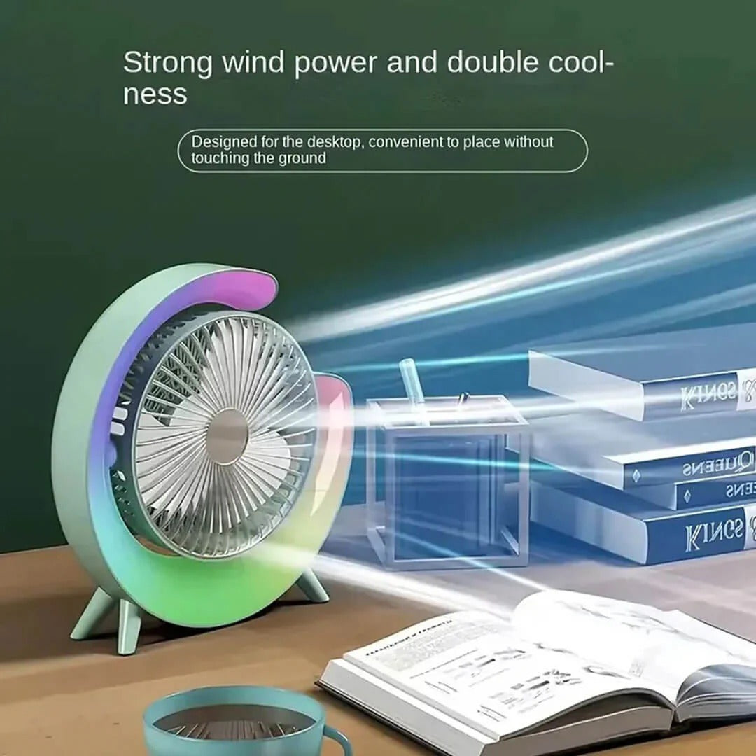 RGB Multifunction USB Desk Fan with Mood LED & 3 Speeds