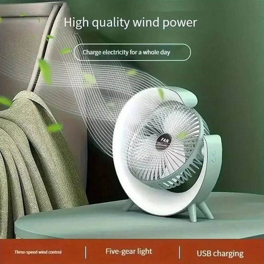 RGB Multifunction USB Desk Fan with Mood LED & 3 Speeds